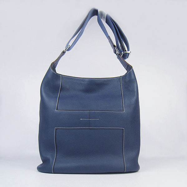 Knockoff Hermes Good News H Women Shoulder Bag Dark Blue H2801